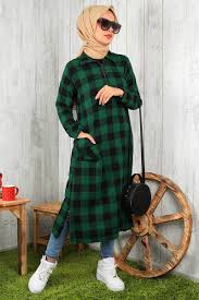 Pazarium Tesettur Tunik Modelleri Moda Tesettur Giyim Tunik Moda Ekose