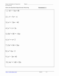 Factoring Quadratic Equations Worksheet Best Of Solving Quadratic Equations Worksheets Tessshebaylo Solving Quadratic Equations Quadratics Quadratic Equation