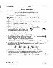 How are they not like water waves? The Nature Of Waves Worksheet Answers Nidecmege