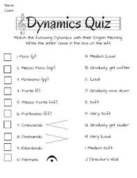 Which element of music uses the terms fast and slow? Music Dynamics Quiz By Msparisotchoir Teachers Pay Teachers