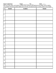 Each answer sheet has an area for team name and total points. Class Creates A Quiz Or Test Template For Generating Questions And Answers