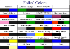 Gang Colors Are The Types Or Color Of Clothing Or Insignia That Are Worn By Gang Members To Identify Each Other Tattoos May Also Come U Gang Color Color Gang