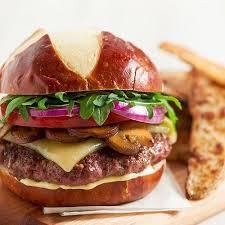 Home Chef Mushroom Swiss Beef Burger Kroger Recipe Burger Recipes Beef Hello Fresh Recipes Home Chef
