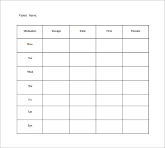 11 Medication Chart Template Free Sample Example Format