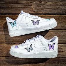 Custom Sneakers Nike Air Force 1 Etsy In 2020 Nike Air Shoes Nike Shoes Air Force Butterfly Shoes