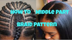 Use bobby pins in a cross pin form to secure the braid in place, then drop the section of hair back 7. How To Braid Pattern For A Middle Part Sew In Youtube