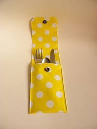 Etui Pochette Trousse A Couverts Jaune A Pois Etsy Tuto Couture Accessoire Pochette Couvert