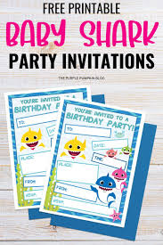 Free Printable Baby Shark Party Invitations Baby Shark Party Printables