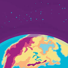 cartoon cosmic background with earth planet in universe clipart image cartoon cosmic background with earth