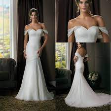 Sweetheart Off Shoulder Chiffon Mermaid Wedding Dress Wedding Dresses Wedding Dress Fabrics Long Beach Wedding Dresses