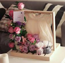 Idea For Children Baby Clothes Flower Box Gift Baby Gift Box Baby Shower Gifts
