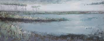 Western Lake Along Scenic Hwy 30a In Santa Rosa Beach Fl Original Oil And Cold Wax Painting By Lori Drew Cold Wax Painting Wax Painting Painting