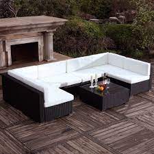 soldes salon de jardin manomano salon de jardin bahru noir blanc 6 personnes en resine tressee agrement de jardin grands salons et salon de jardin resine
