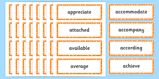 Word Cards Year 6 Spelling Words New Curriculum