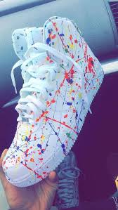 Custom Splatter Nike Air Force 1 Mid Top Trainers Nike Basketball Shoes Sneakers Sneaker Boots