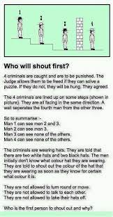 Four Criminals And Black And White Hats Riddle Bhavinionline Com Black And White Hats Riddles White Hat