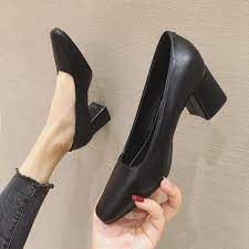 Женские туфли на квадратном каблуке, высокий квадратный каблук, квадратный  каблук, обувь для работы, брендовая короткая обувь, телесного цвета, на все  сезоны | AliExpress