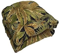 New Set Of 2 Universal Tufted U Shape Cushions For Wicker Chair Seat Tommy Bahama Black In 2020 Black Patio Furniture Blue Outdoor Furniture Wicker Patio Furniture