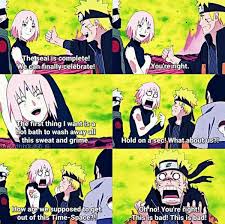 They All Almost Died And Yet They Still Have That Hyper Behavior Hyperish In Sakura S Case Cuz The Naruto Shippuden Anime Naruto Funny Naruto Sasuke Sakura
