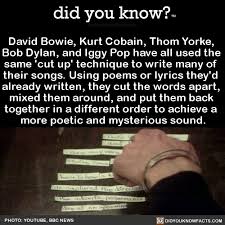 Did You Know David Bowie Kurt Cobain Thom Yorke Bob Dylan Did You Know Facts Fun Facts Facts