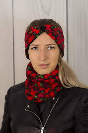 Komin tuba polarowy czerwony krakowski