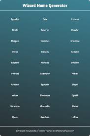 Wizard Name Generator 1000s Of Random Wizard Names
