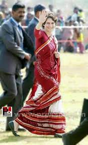 Priyanka Gandhi Vadra Elegant Saree India Beauty Women Saree Look