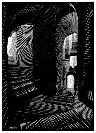 M C Escher Covered Alley In Atrani Coast Of Wood Engraving Woodcut History