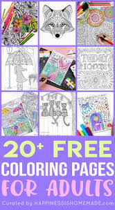 Your walls are a reflection of your personality, so let them speak with your favorite. Free Adult Coloring Pages Happiness Is Homemade