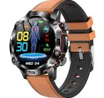 ET482 Sports Smart Watch 1.43" AMOLED Fitness Watch with  Bluetooth-compatible Call, ECG, Leather Strap - Brown