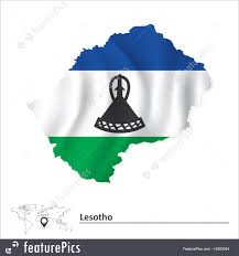 Satellite view is showing lesotho a landlocked mountainous kingdom in southern africa. Flags Map Of Lesotho With Flag Stock Illustration I4503044 At Featurepics