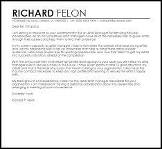 You may opt to use bullet points in this section. Artist Manager Cover Letter Sample Cover Letter Templates Examples