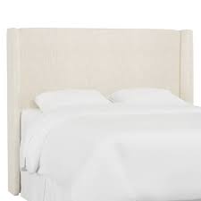 Headboard has diamond tufting and wingback accents for a pop of texture. King Antwerp Upholstered Wingback Headboard Linen Talc Project 62 Target