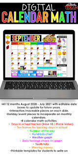 Digital Calendar Math In 2020 Calendar Math Math Activities Math