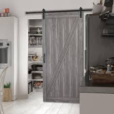 Masonite 36 In X 84 In Z Bar Ash Gray Finished Composite Interior Sliding Barn Door Slab With Hardware Kit 17118 The Home Depot In 2020 Interior Sliding Barn Doors Interior Closet