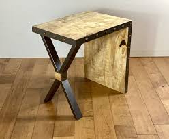 In Stock Live Edge Waterfall End Table Modern Industrial Etsy Industrial Side Table Live Edge Wood Table Modern Industrial