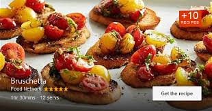 There are many different varieties of bruschetta, though sometimes they might be called crostini or crostoni instead. Get Bruschetta Recipe From Food Network Available Via Foodnetwork Com Food Network Recipes Bruschetta Recipe Bruschetta
