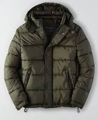 Aeo Puffer Jacket Coat Men S Olive Green Green Puffer Jacket Mens Puffer Jacket Captain America Leather Jacket