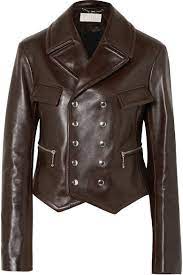 Brown Double Breasted Leather Biker Jacket Chloe Leather Jackets Women Best Leather Jackets Real Leather Jacket