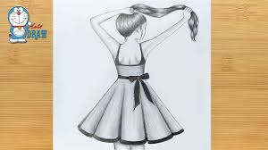 Easy Way To Draw A Girl With Long Hair For Beginners Step By Step Pencil Sketch Youtube Girl Drawing Sketches Long Hair Styles Long Hair Girl