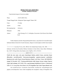 Cek dulu contoh surat kuasa yang baik dan benar]. Surat Kuasa Khusus Ptun