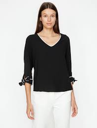 Kol Detayli Bluz Open Shoulder Tops Fashion Women
