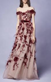 Feather Embroidered Off The Shoulder Gown By Marchesa For Preorder On Moda Operandi Fashion Beauty Dress Couture Fashion