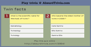We love to hear from our readers! Trivia Quiz Twin Facts