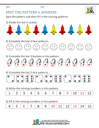 free kindergarten worksheets spot the patterns