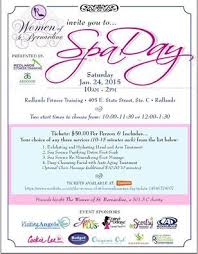 The Women Of St Bernardines Is Having A Spa Day Fundraiser It Is January 24th We Have Two Times Available 10am 12pm Spa Day Fundraising Event Invitation