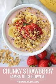 Chunky Strawberry Bowl Jamba Juice Copy Cat Recipe Smoothie Bowl Recipe Acai Bowl Recipe Easy Acai Bowls Recipe
