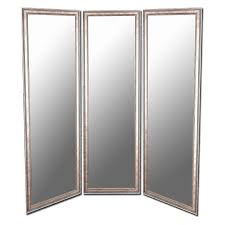 Full length mirror with standing holder floor mirror large wall mounted mirror bedroom mirror dressing mirror aluminum alloy thin frame, white, 65 x 22. Soft Gold And Silver Full Length Free Standing Tri Fold Mirror 66w X 70h In Walmart Com Walmart Com