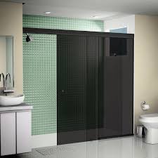Box Frontal De Correr Vidro 190x160cm Fume Kit Preto Fosco Speed Temper Leroy Merlin Decoracao Box Banheiro Banheiro