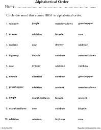 Walk through our alphabetical order worksheets and practice alphabetizing a list of letters, words, names of people, places, and animals in abc order. 2nd Grade Alphabetical Order Worksheets Edumonitor
